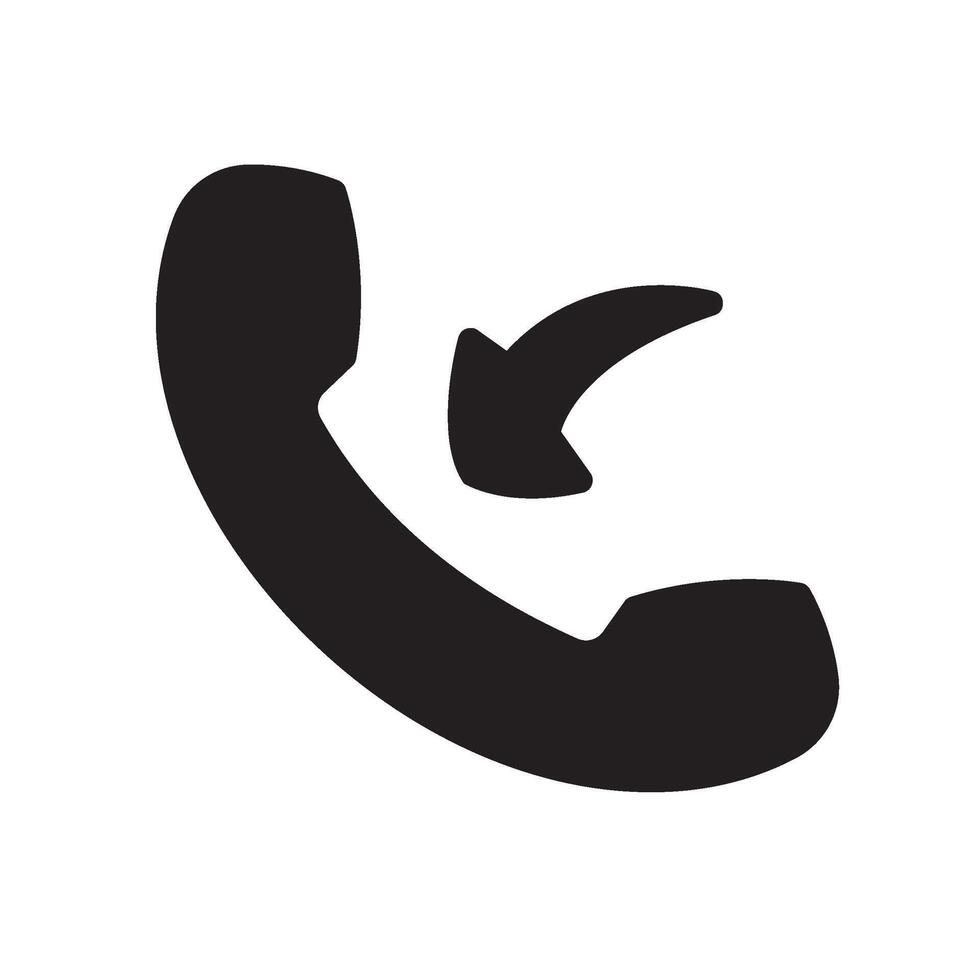 incoming call Glyph Icon White Background vector