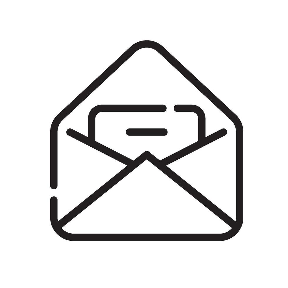 email Line Icon White Background vector