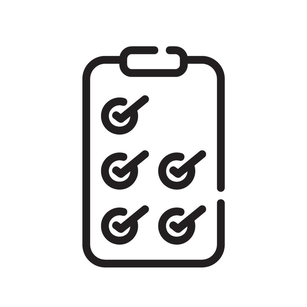 check list Line Icon White Background vector