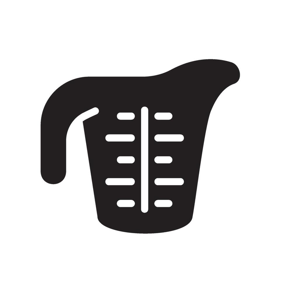 measuring cup Glyph Icon White Background vector
