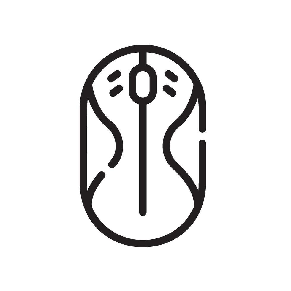 mouse Line Icon White Background vector