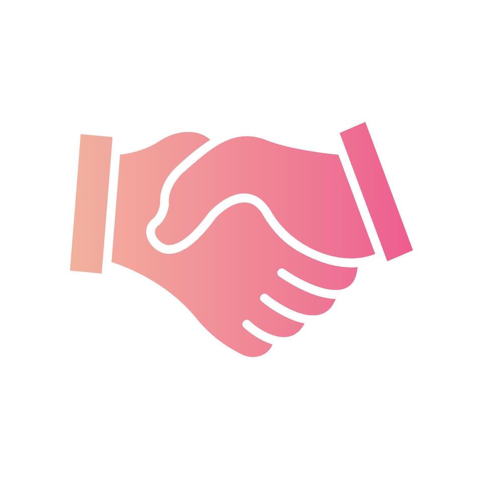 handshake Flat Gradient Icon White Background vector
