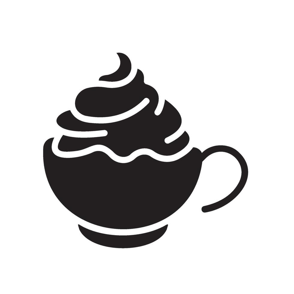 cappuccino Glyph Icon White Background vector