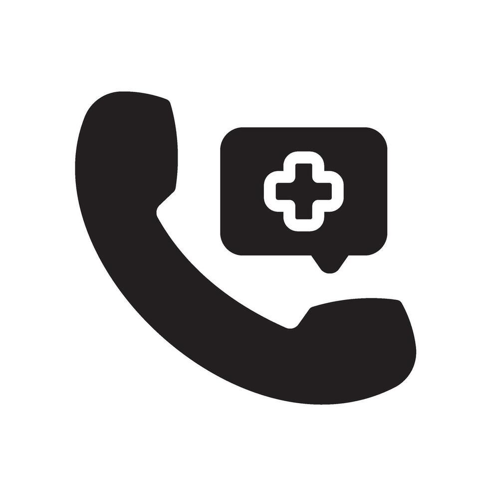 emergency call Glyph Icon White Background vector