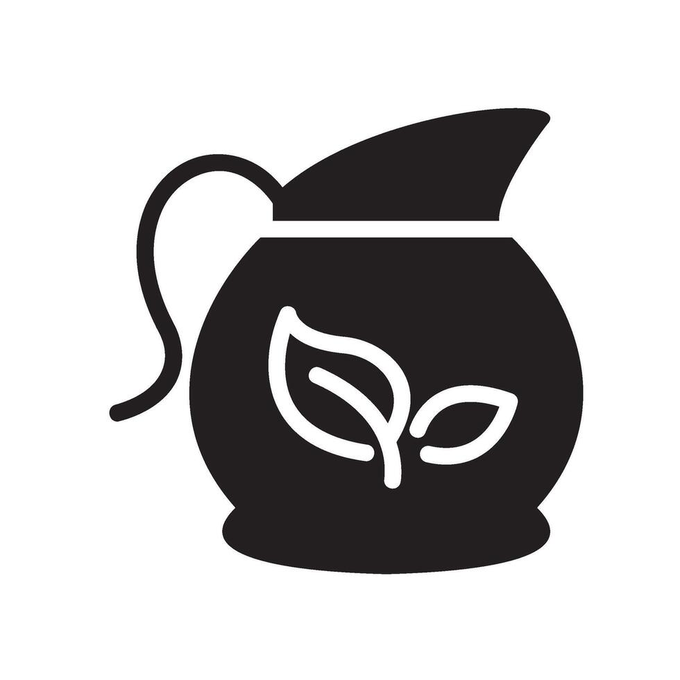 teapot Glyph Icon White Background vector