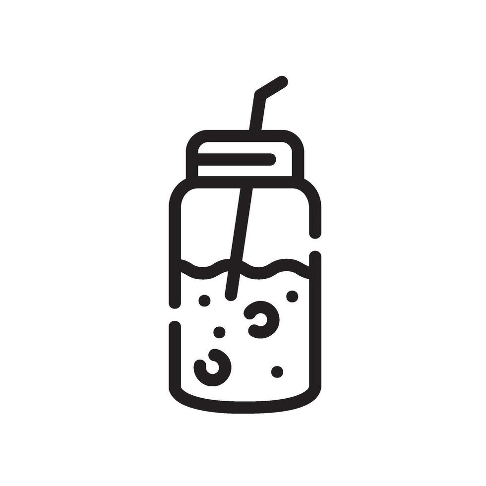 smoothie Line Icon White Background vector