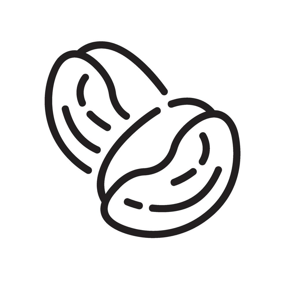 bean Line Icon White Background vector