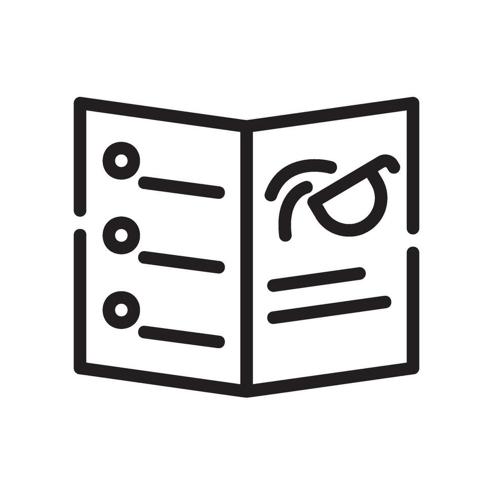 menu Line Icon White Background vector