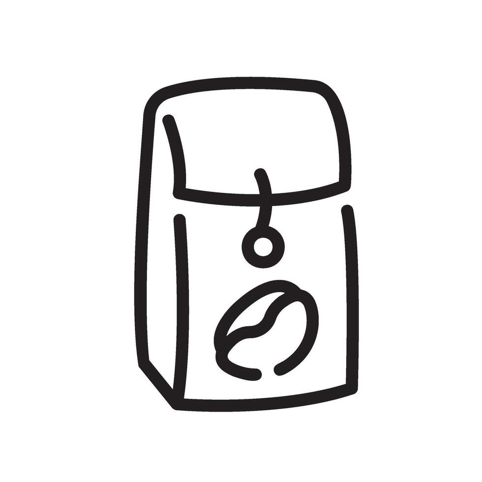 coffee bag Line Icon White Background vector