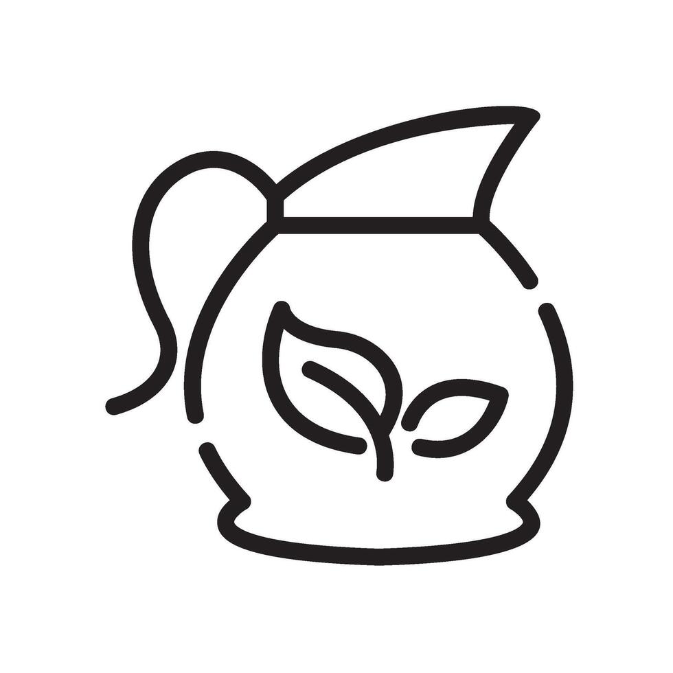 teapot Line Icon White Background vector