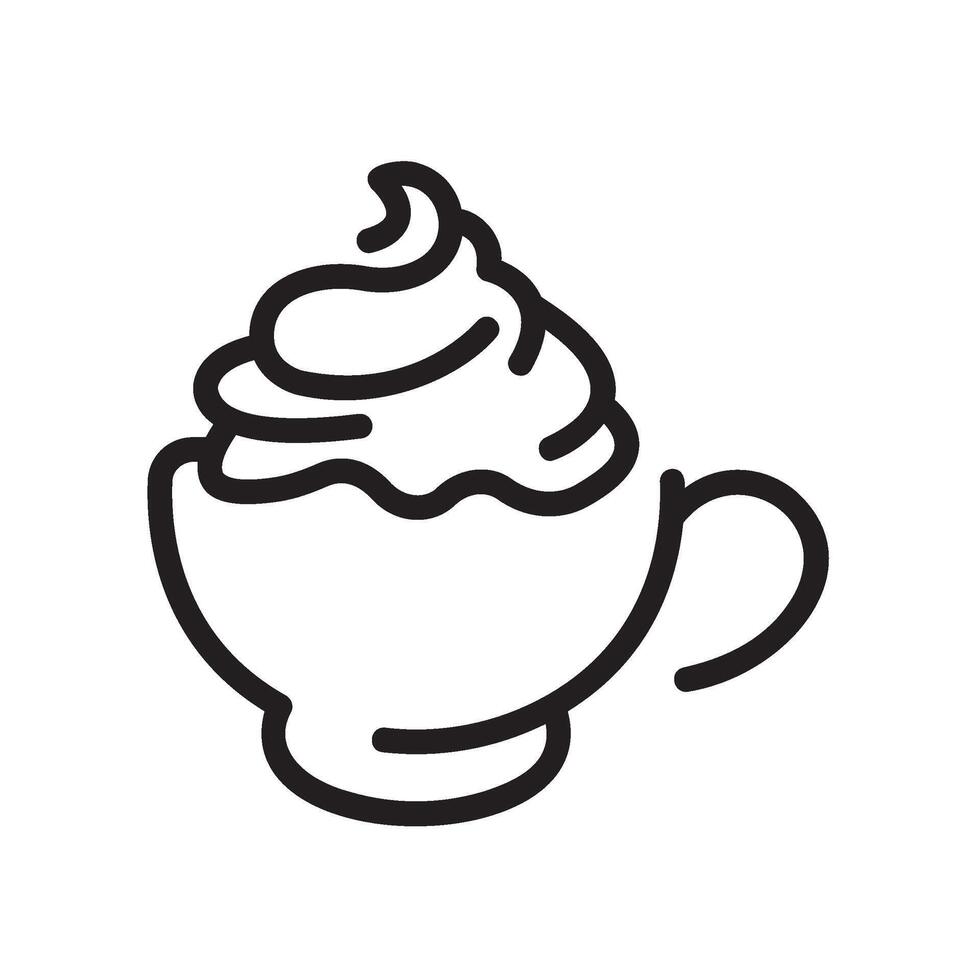 cappuccino Line Icon White Background vector