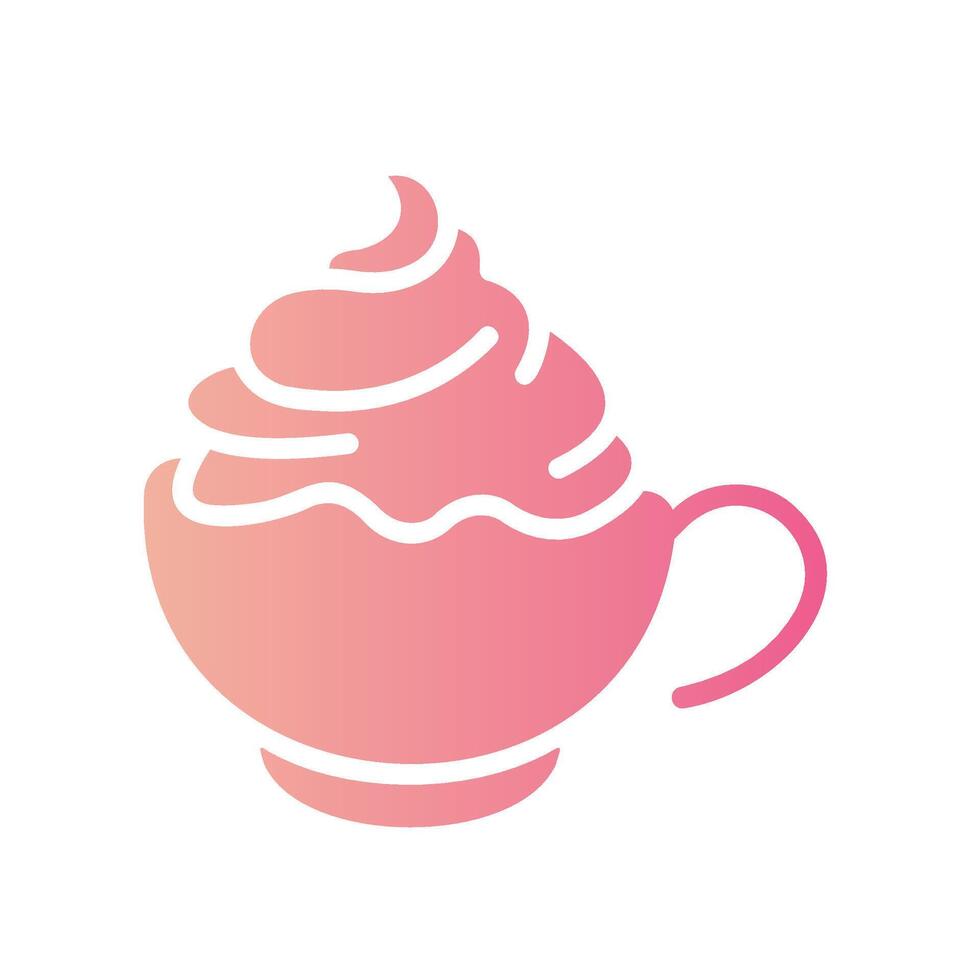 cappuccino Flat Gradient Icon White Background vector