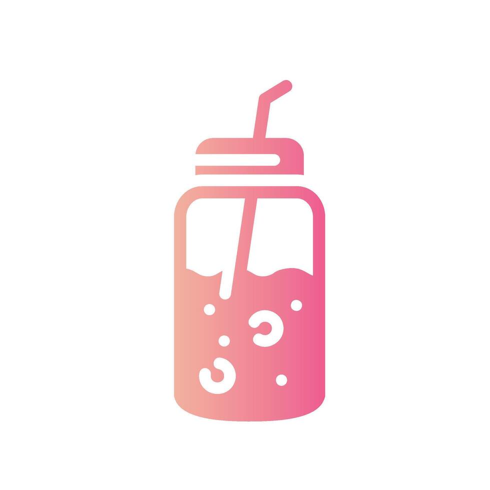 smoothie Flat Gradient Icon White Background vector