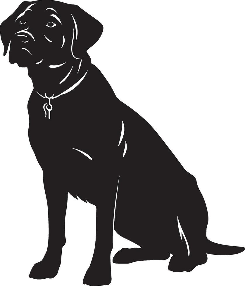 Labrador Retriever Silhouette Illustration White Background vector