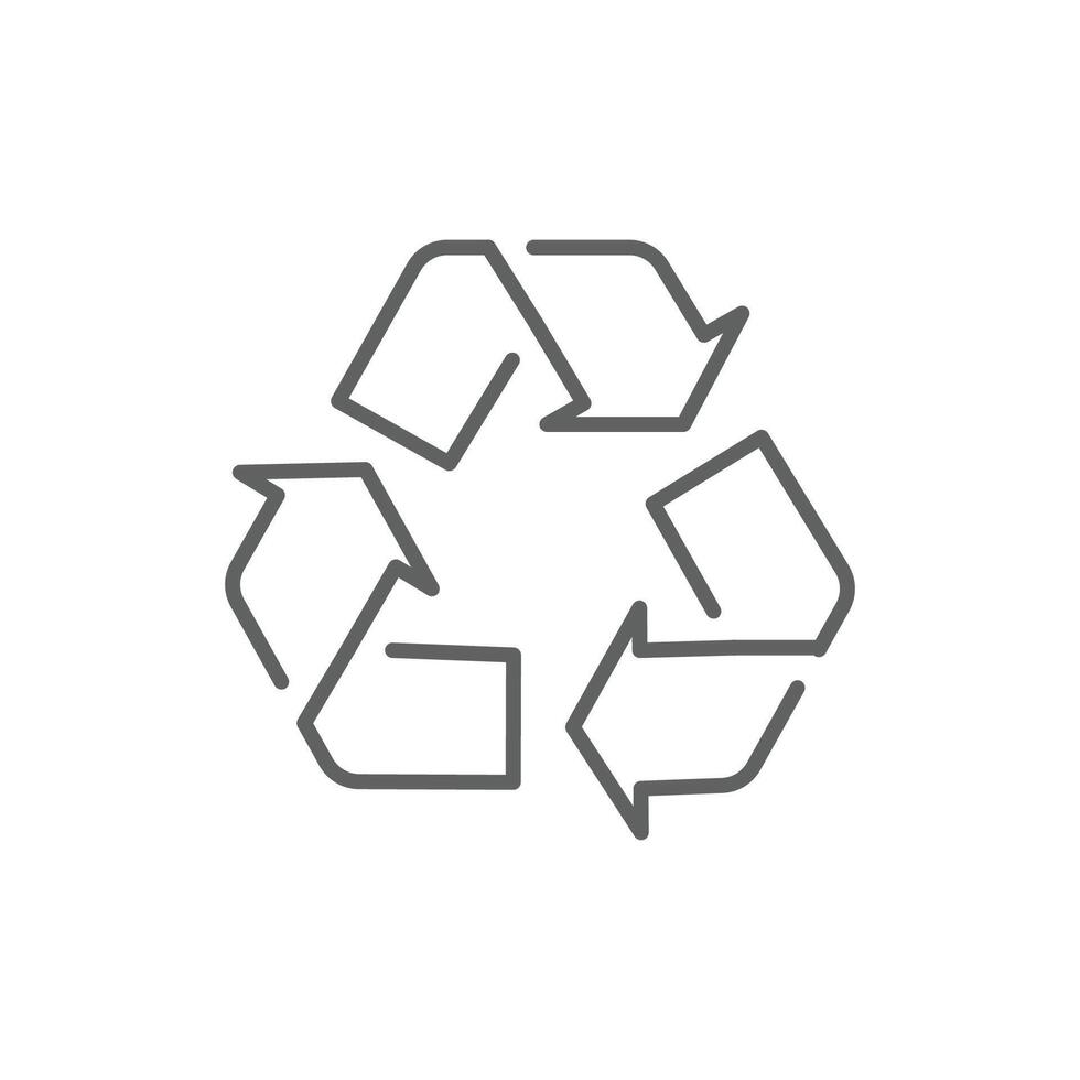 Recycle icon. Simple outline style. Eco friendly practices, suitable for environmental initiatives and sustainability projects concept. Thin line symbol. Illustration isolated. Editable stroke. vector