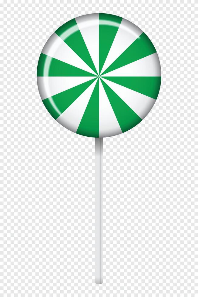 Striped lollipop on stick. Striped twisted candy. Illustration for new years day, winter holiday, dessert, new years event. illustration vector