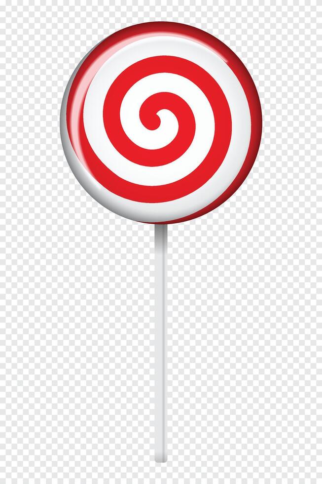 Lollipop with spiral pattern. Striped twisted candy. Illustration for new years day, winter holiday, dessert, new years event. illustration vector
