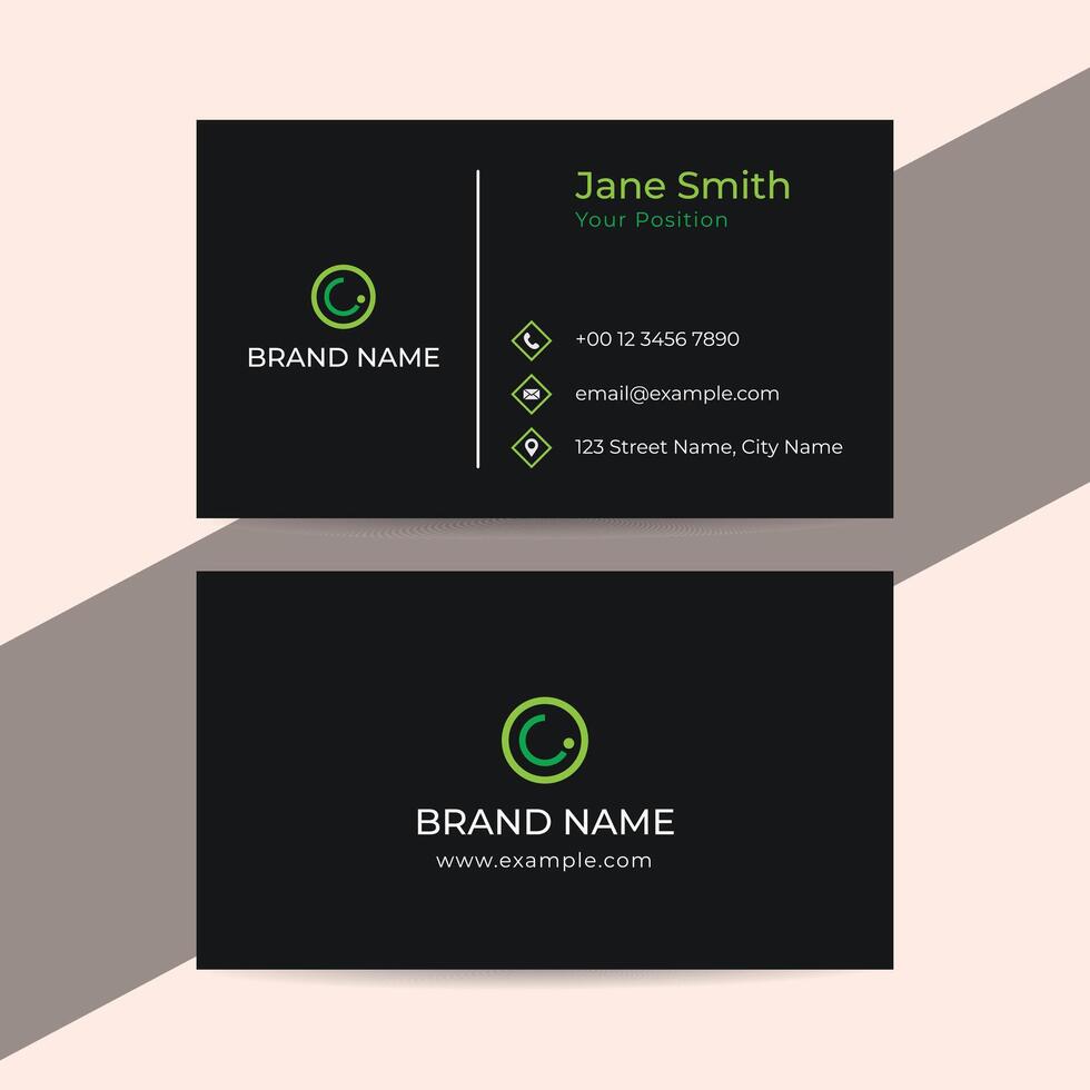 Modern Business Card Template with black Background vector