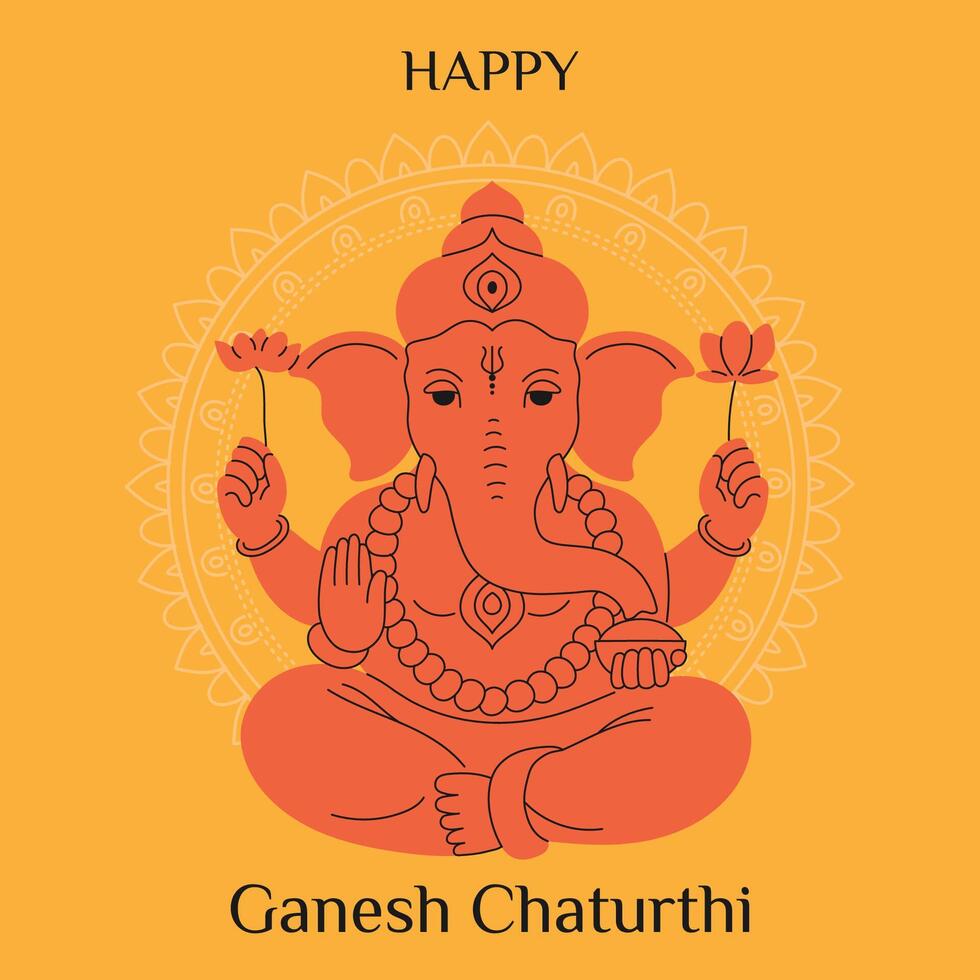 Illustration of Lord Ganpati for Ganesh Chaturthi festival in India vector