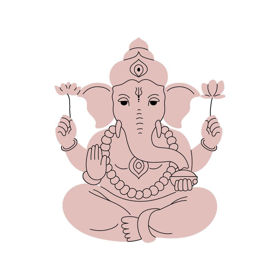 Illustration of Lord Ganpati for Ganesh Chaturthi festival in India vector