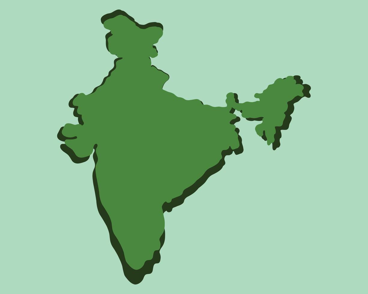 India 3D Minimal Illustration Map Geography Asia Nation Indian World vector