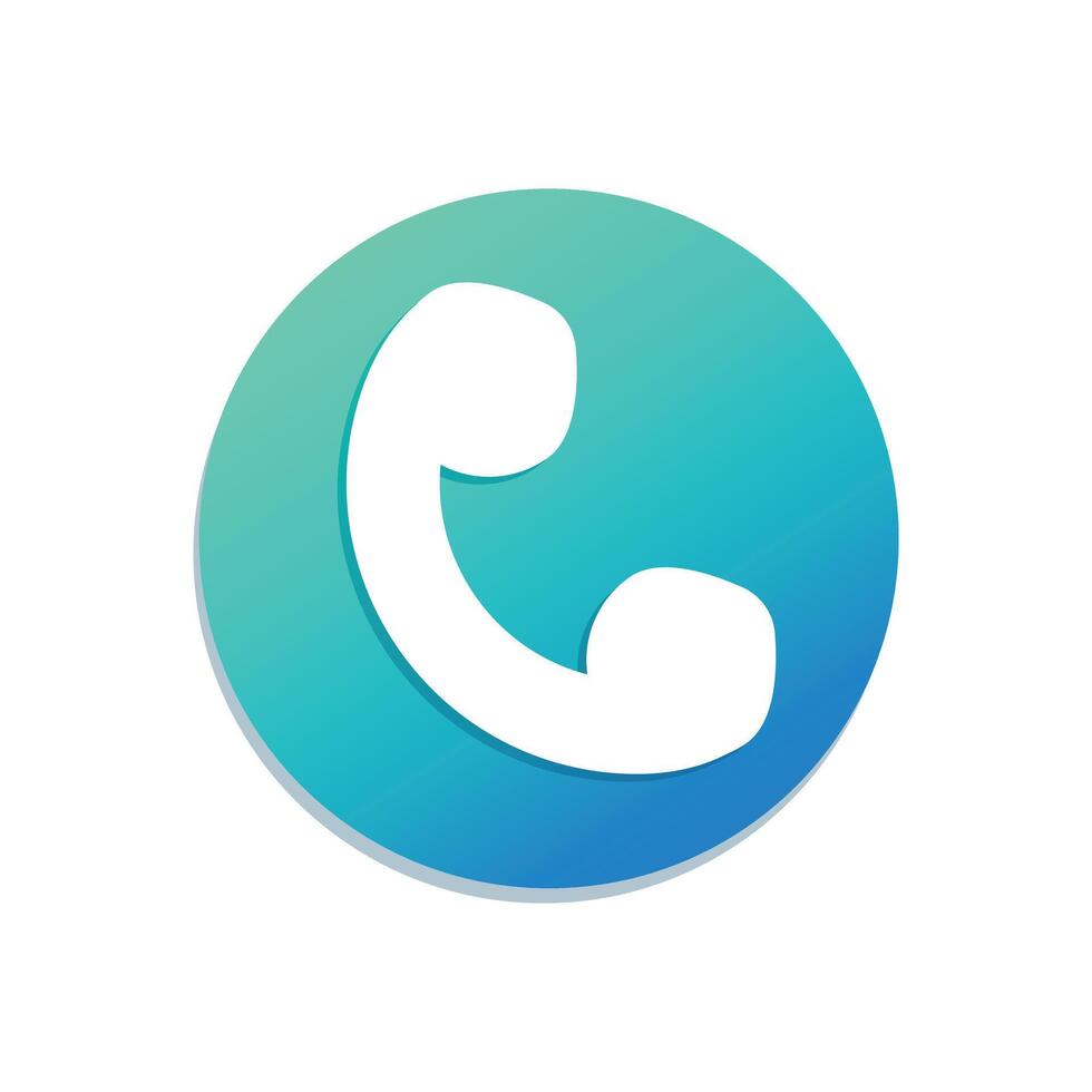 Blue Phone Call Icon Isolated Icon. vector