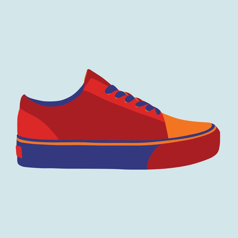 illustration of blue and red sneaker vector