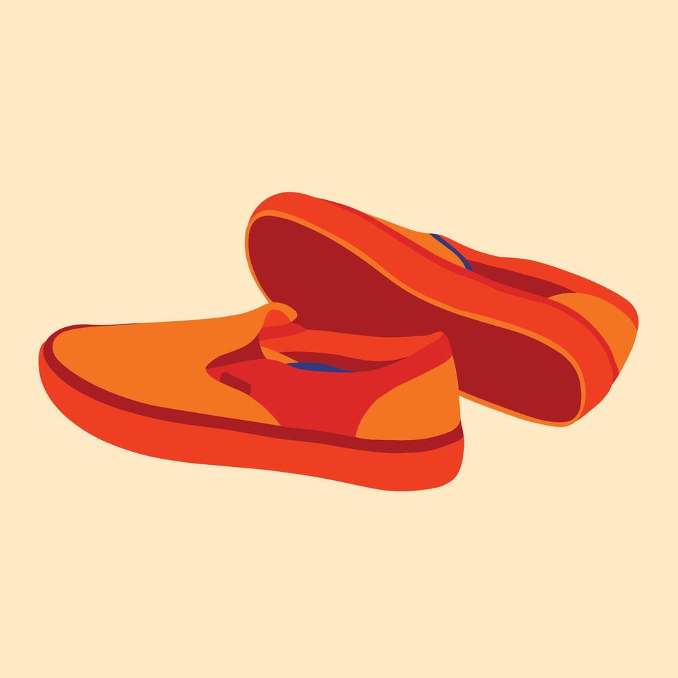 illustration of orange sneakers vector