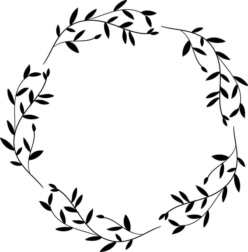 Minimal Illustration of Foliage Wreath vector