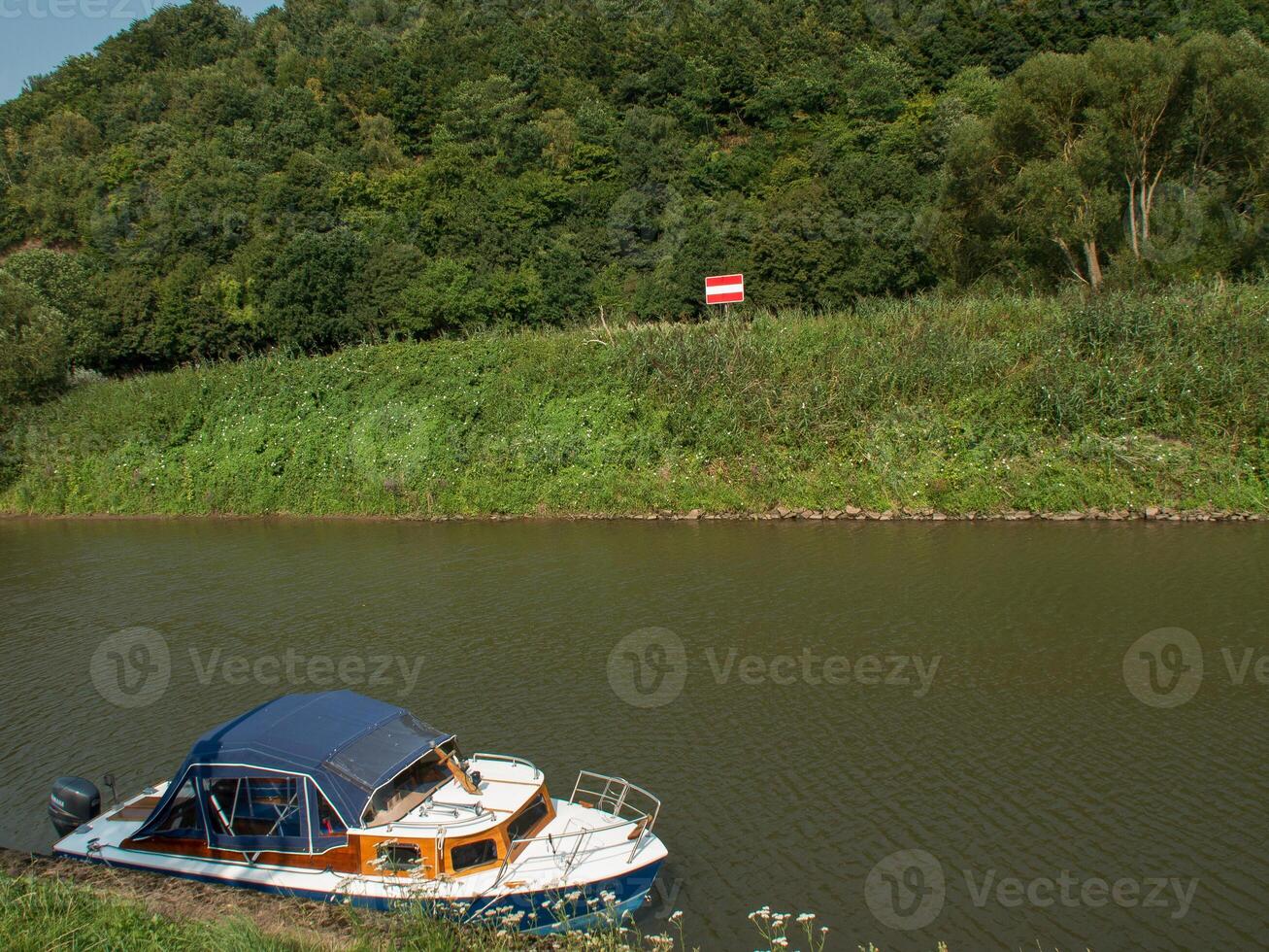 A boat on the weser river photo