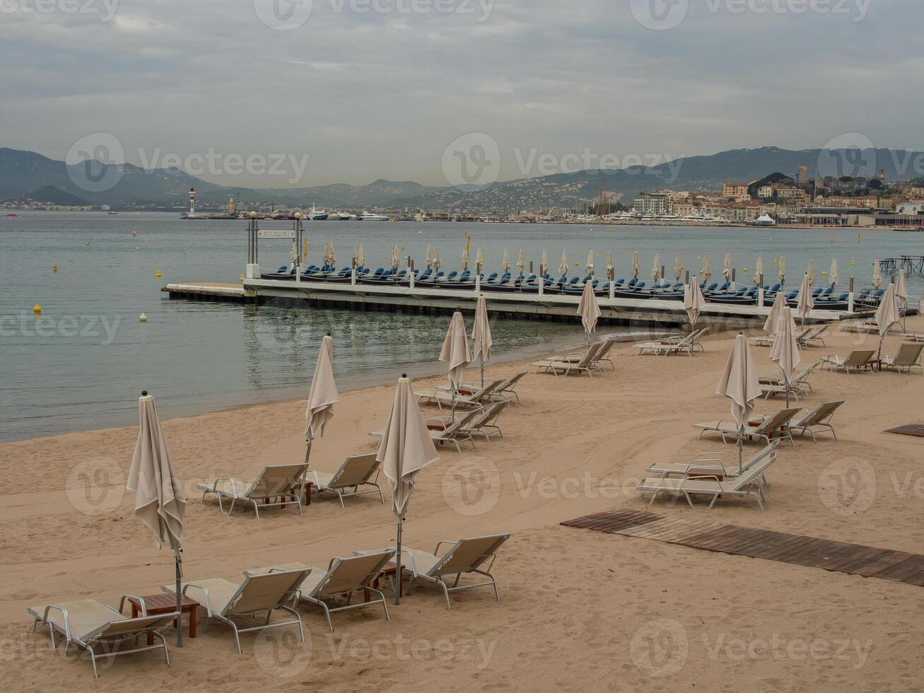 The beach is sandy in cannes photo