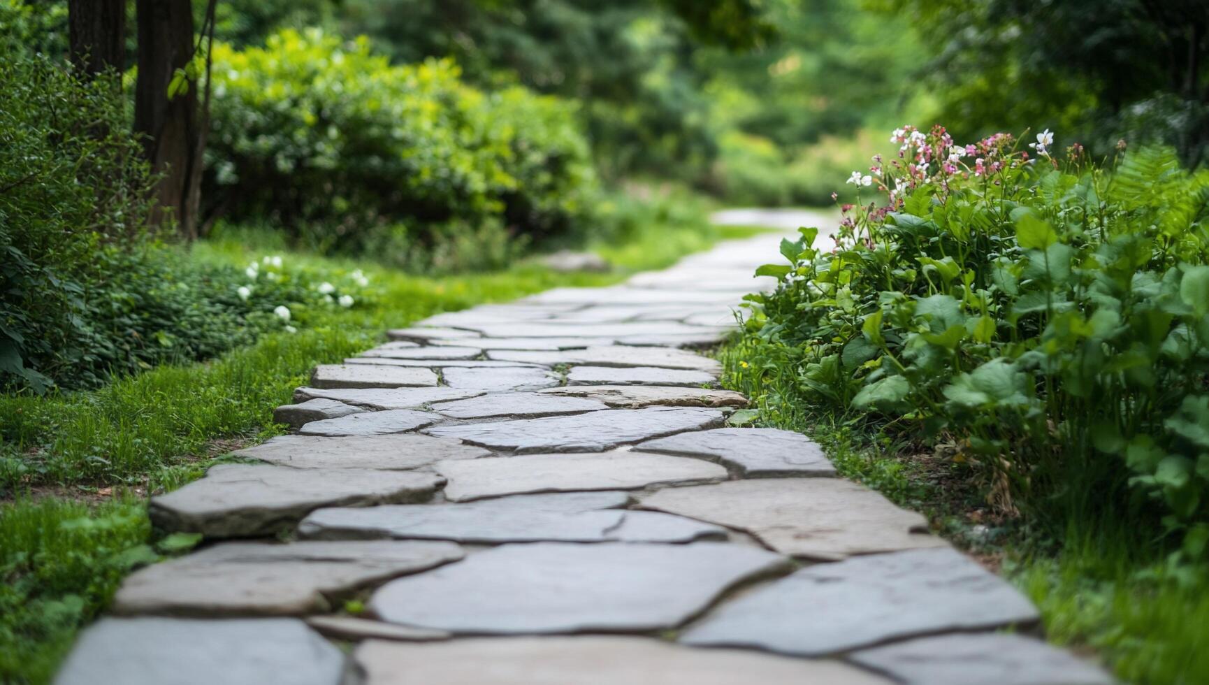 A stone path in a garden photo