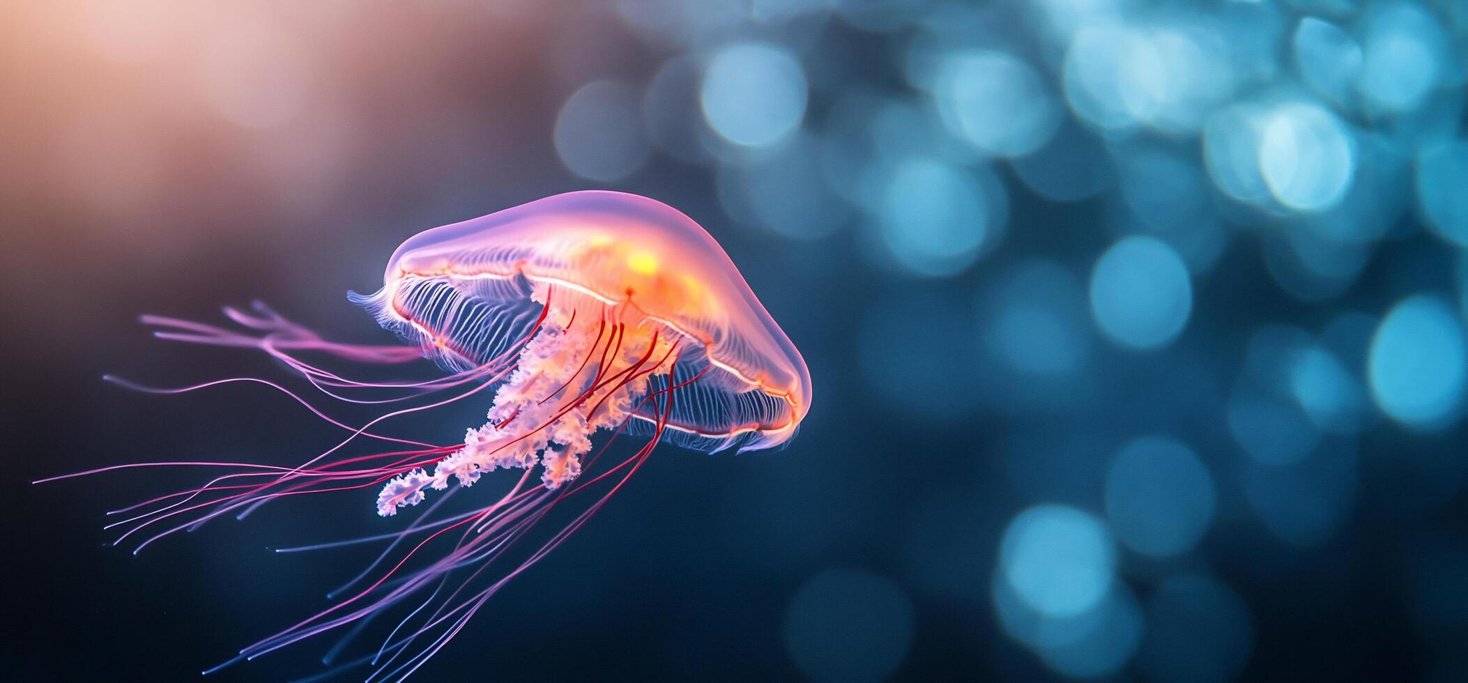A jellyfish floating in the water photo