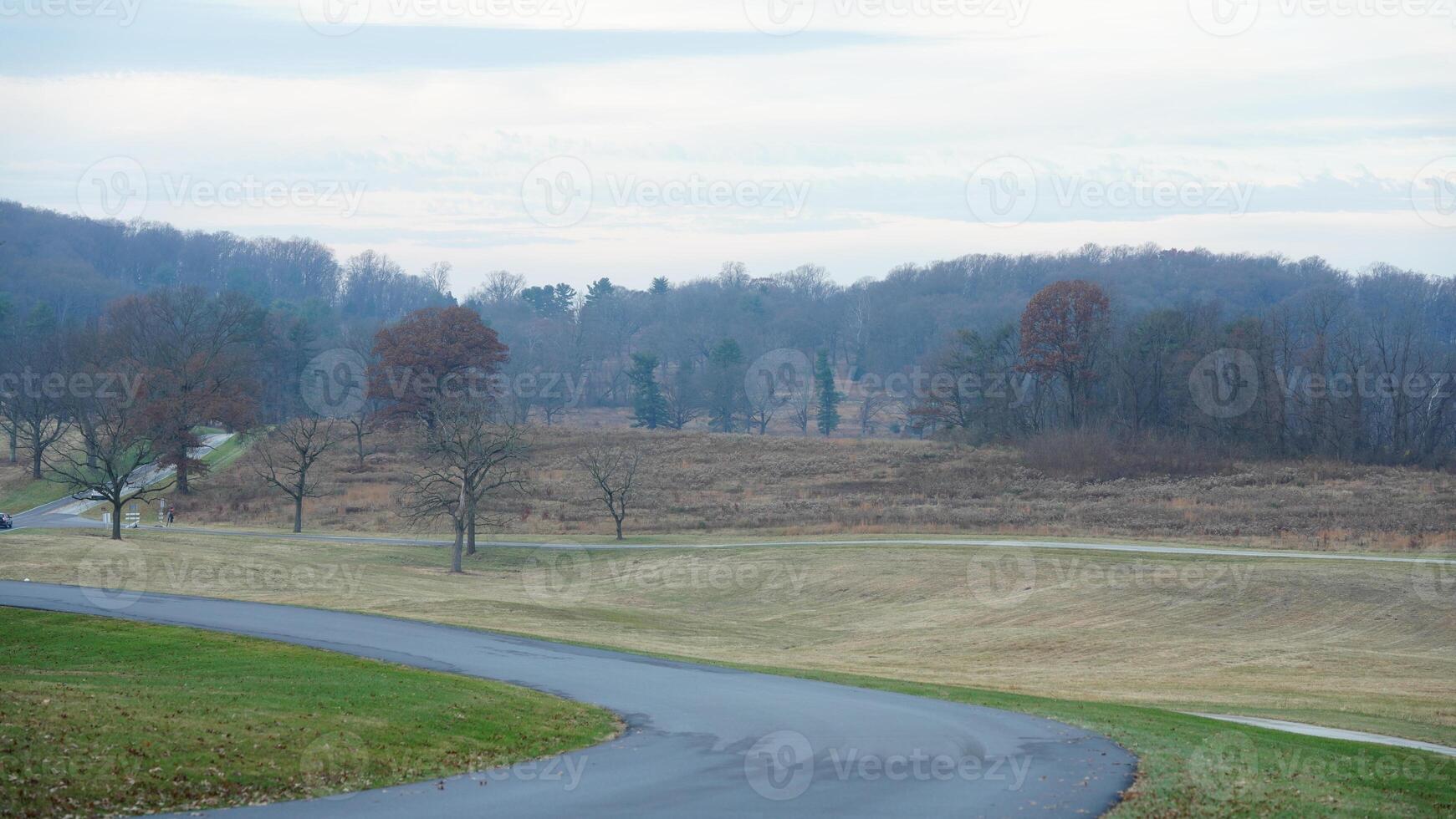 The valley Forge view with the meadows and woods in the USA photo