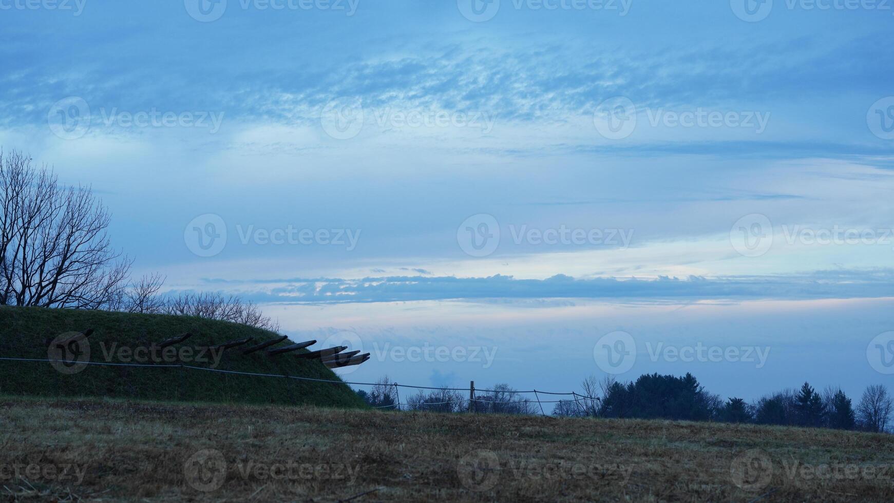 The valley Forge view with the meadows and woods in the USA photo