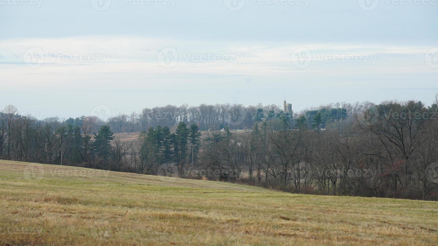The valley Forge view with the meadows and woods in the USA photo