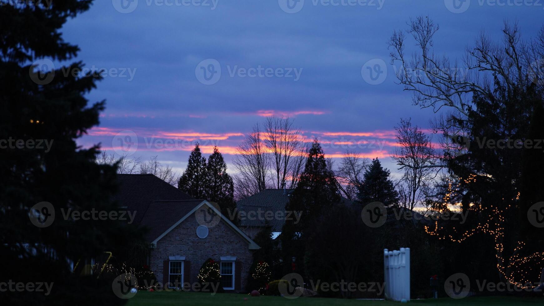 The beautiful sunset sky view with the colorful clouds as background photo