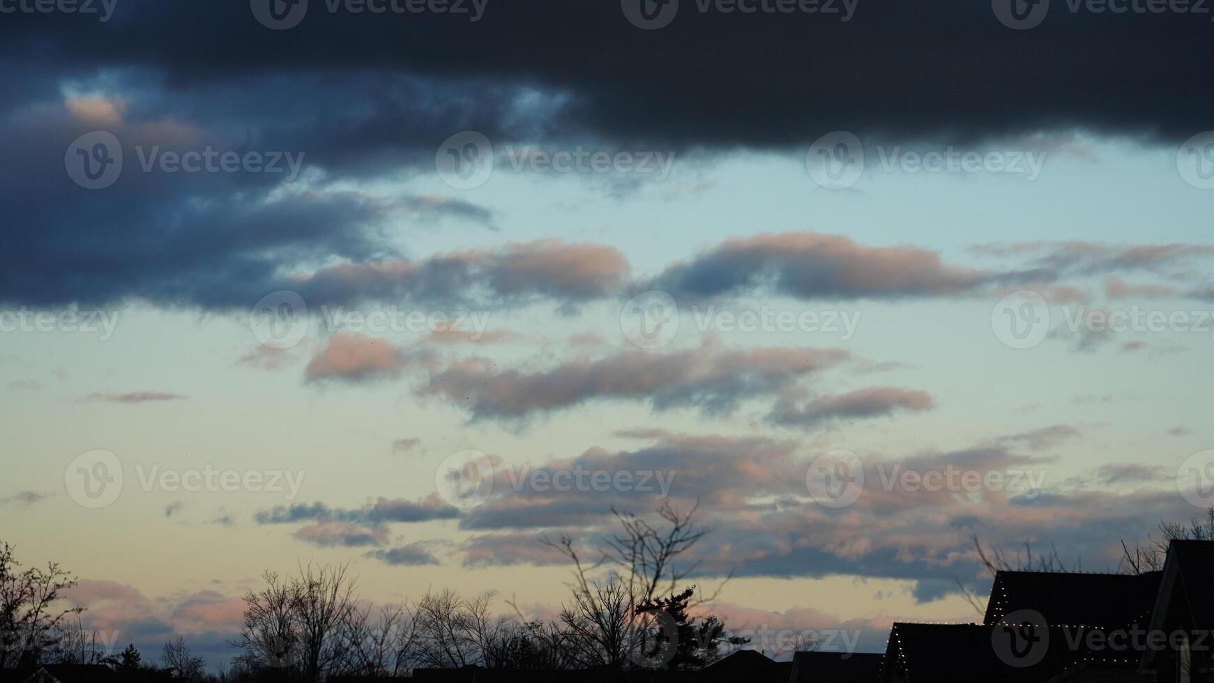 The beautiful sunset sky view with the colorful clouds as background photo