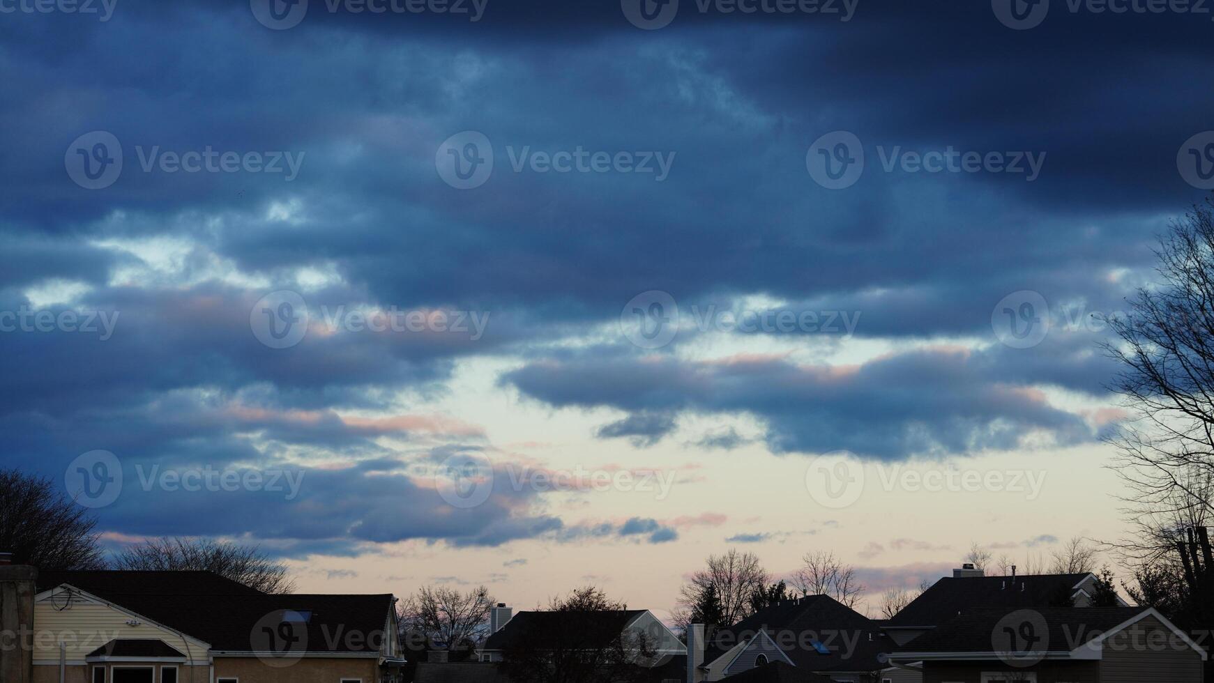 The beautiful sunset sky view with the colorful clouds as background photo