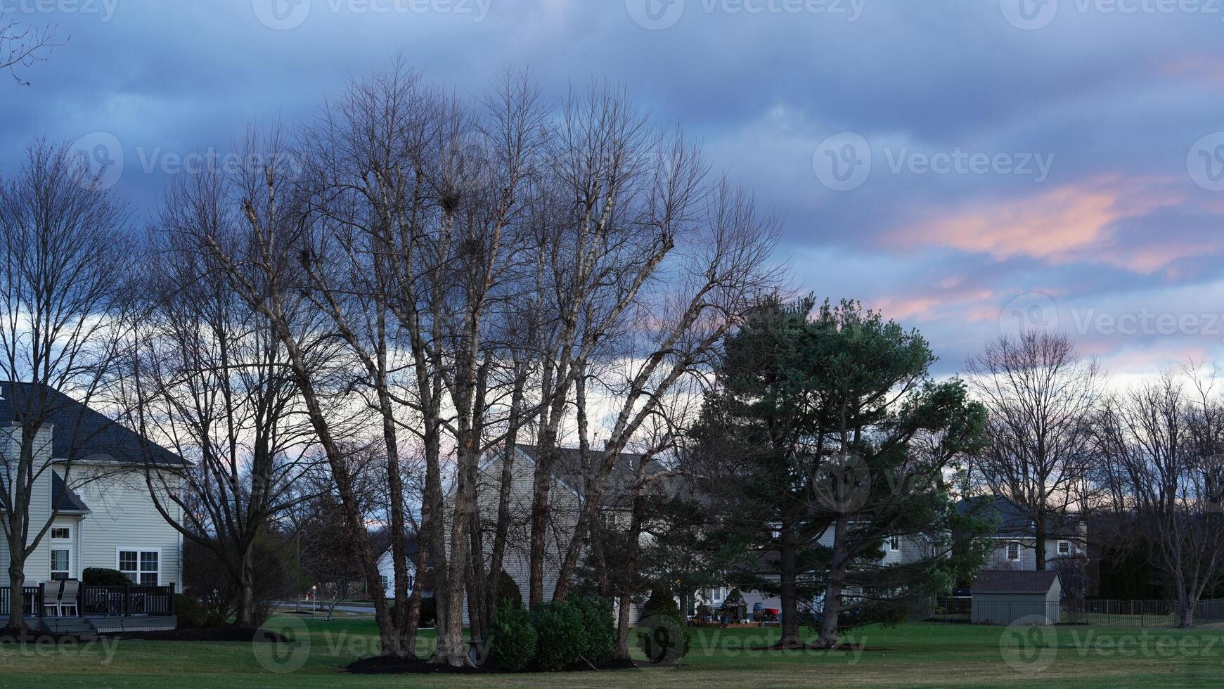 The beautiful sunset sky view with the colorful clouds as background photo