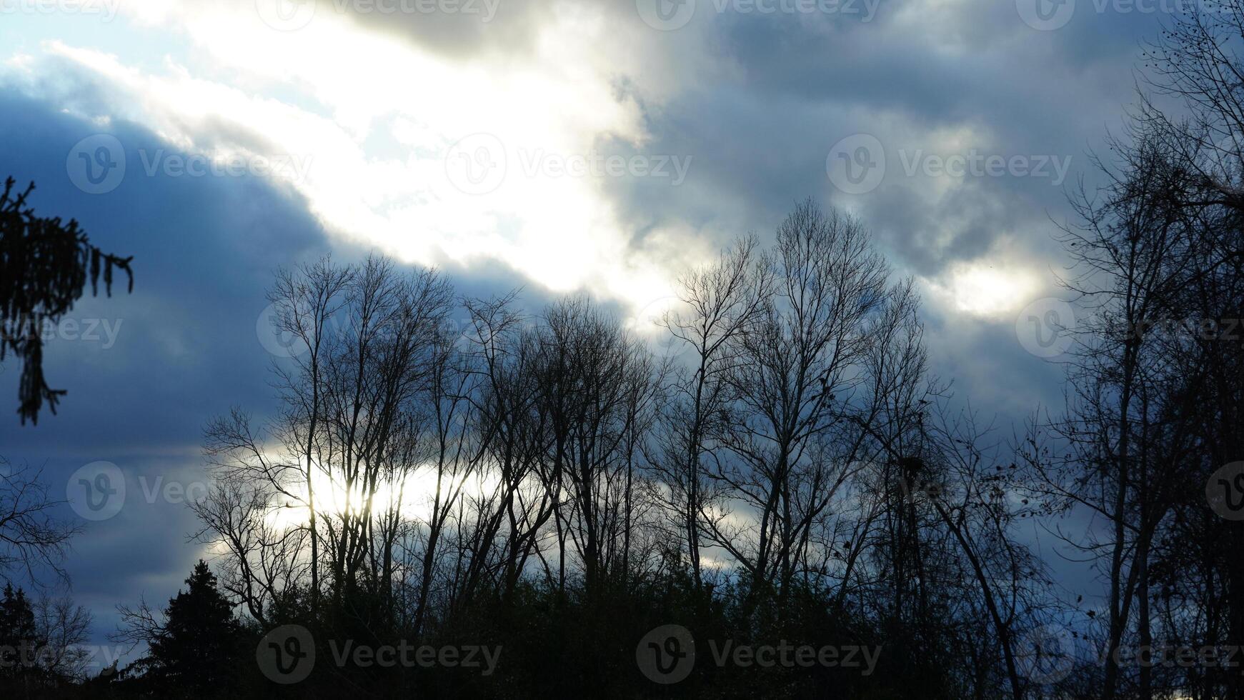 The beautiful sunset sky view with the colorful clouds as background photo