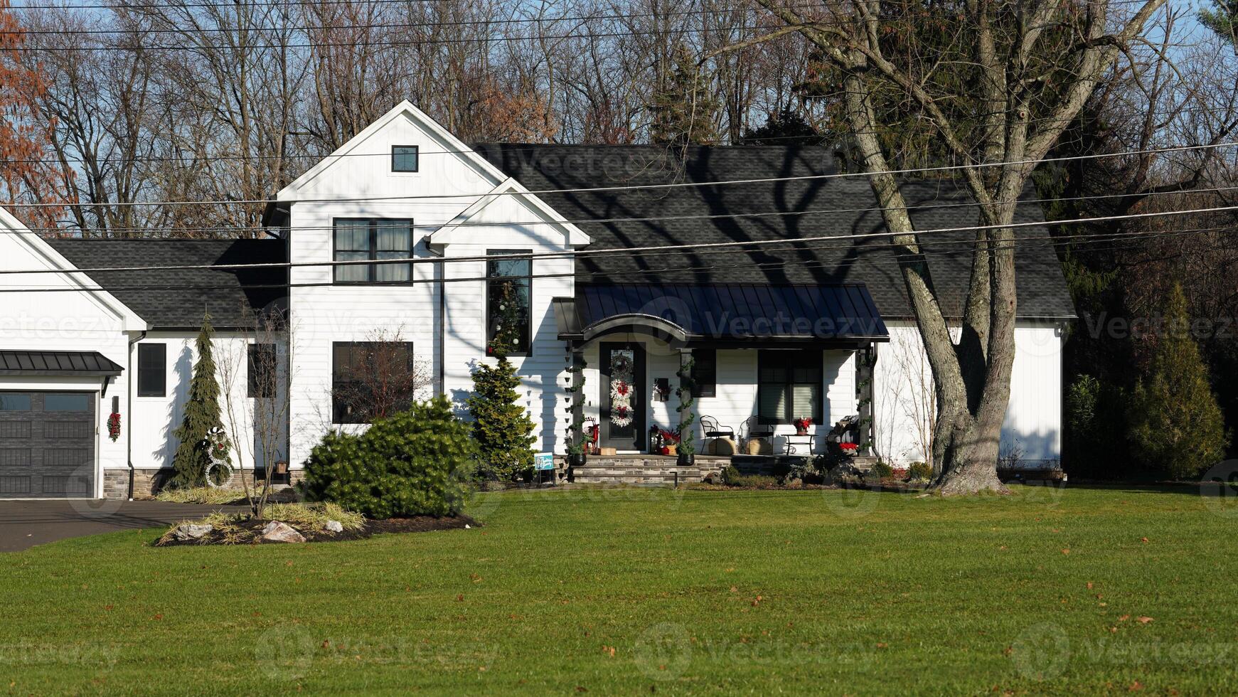 The houses view located in the USA town or countryside photo