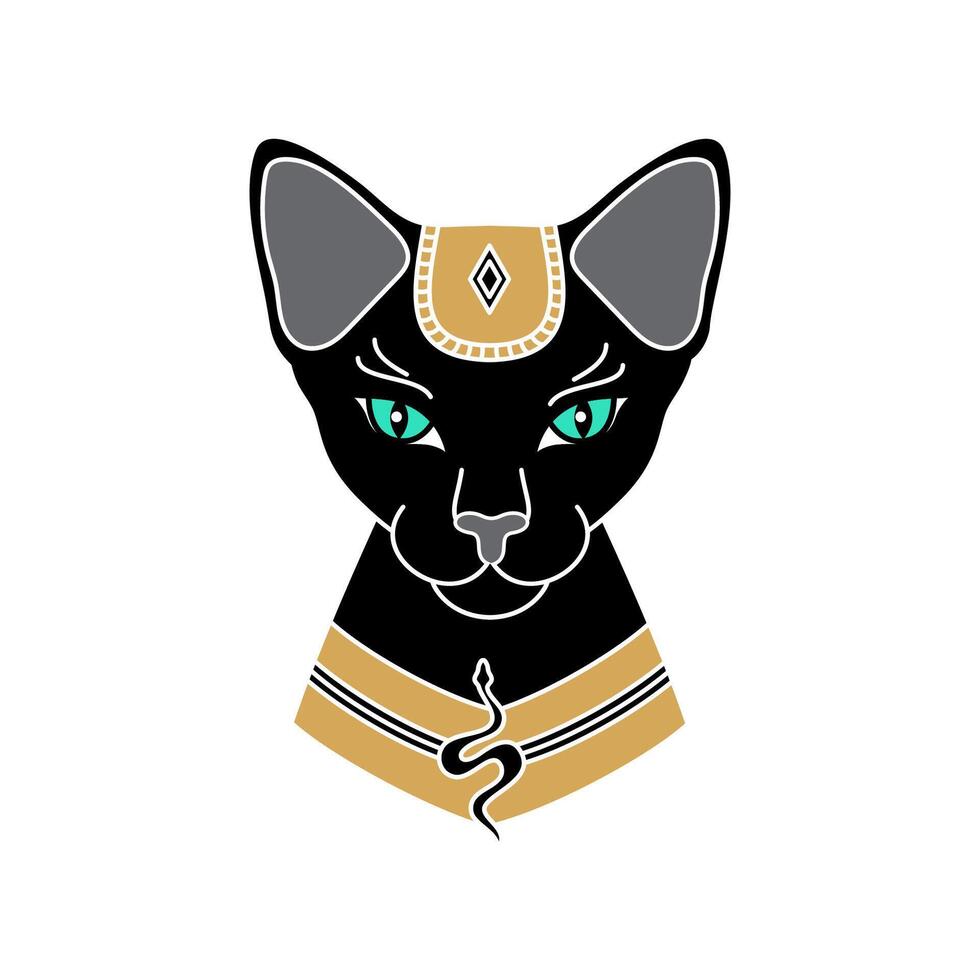Egyptian cat on a white background. vector