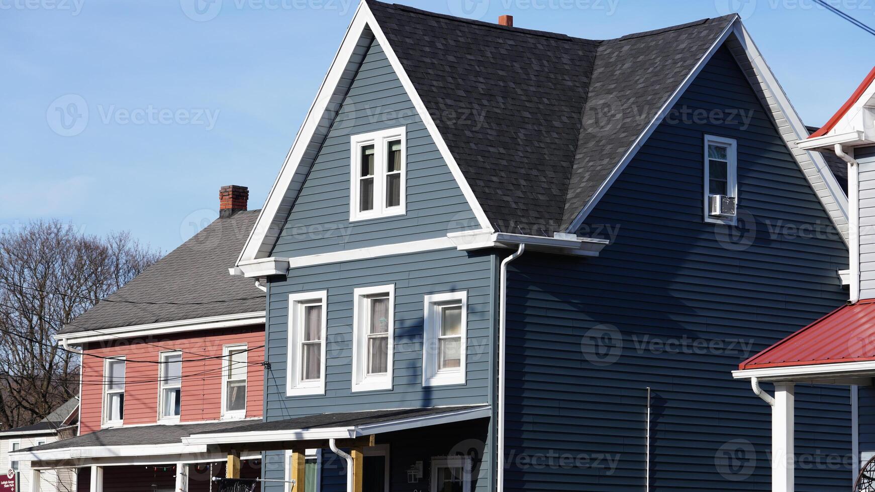 The houses view located in the USA town or countryside photo