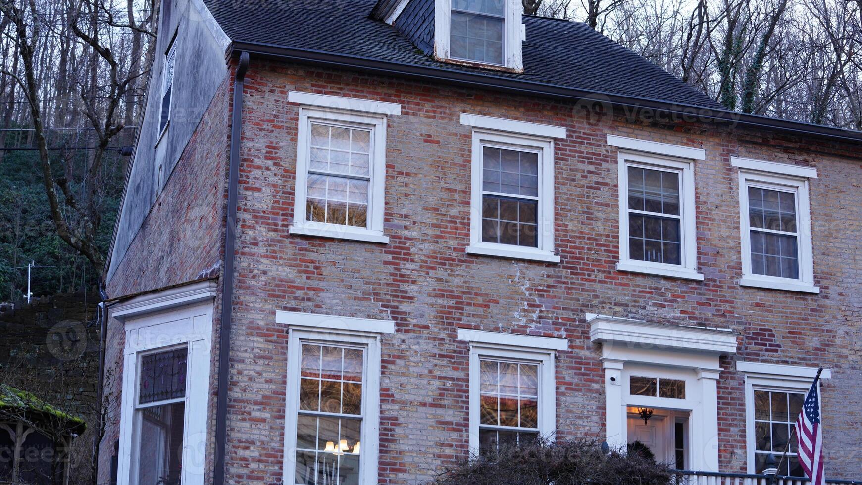 The houses view located in the USA town or countryside photo