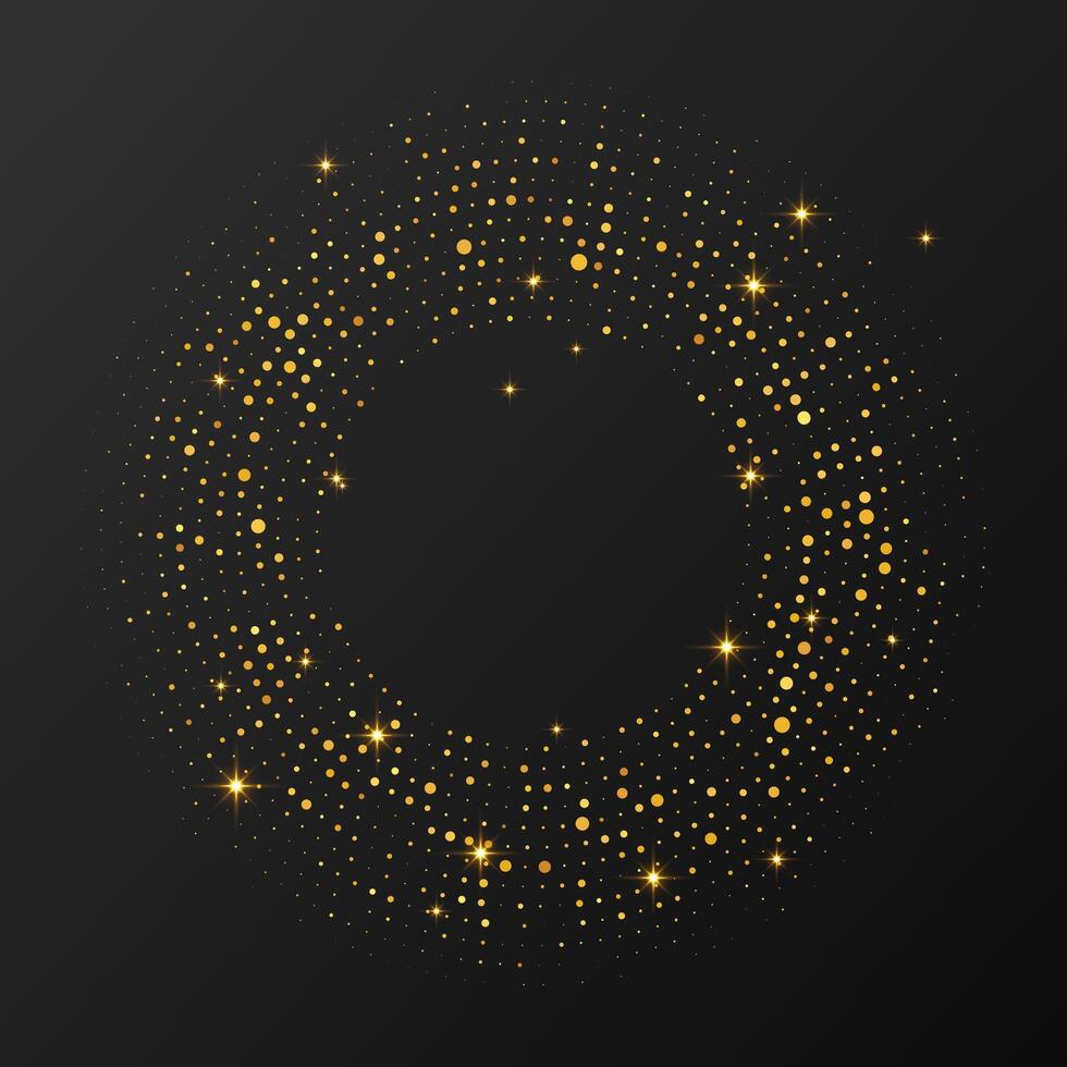 Abstract gold glowing halftone dotted background vector