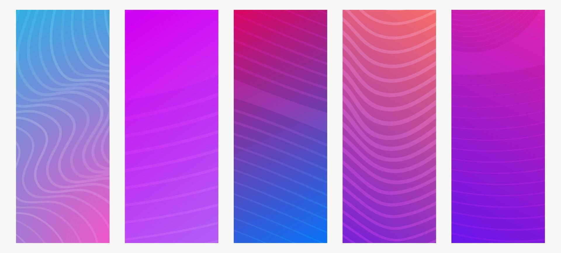 Modern colorful gradient background with wave lines vector