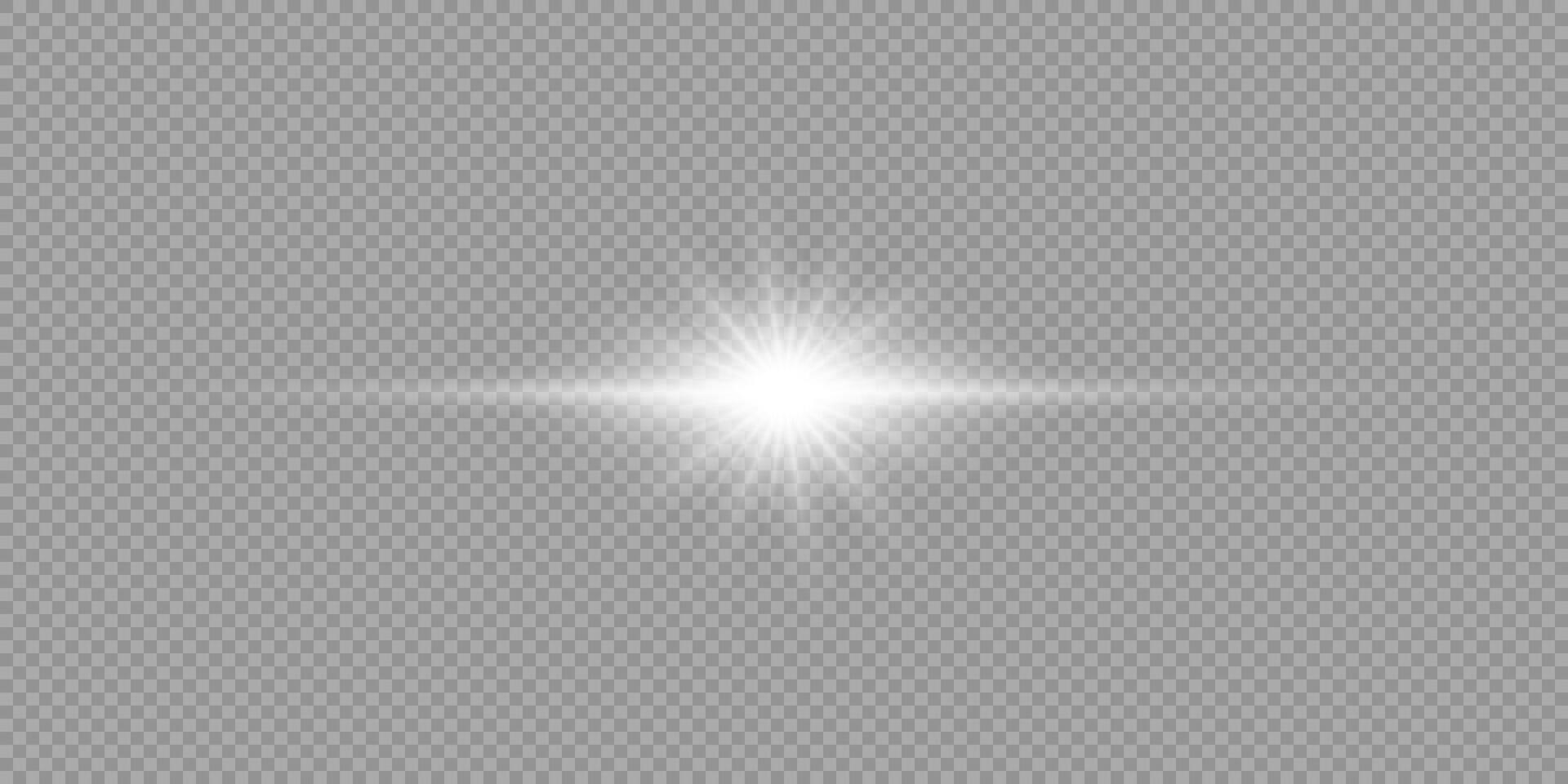 White horizontal light effect of lens flares vector