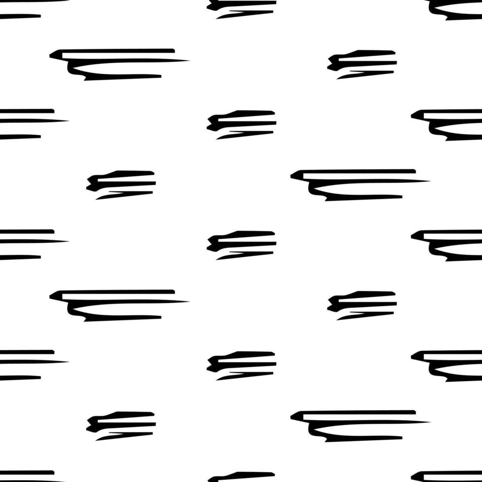 Seamless pattern with black pencil brushstrokes vector