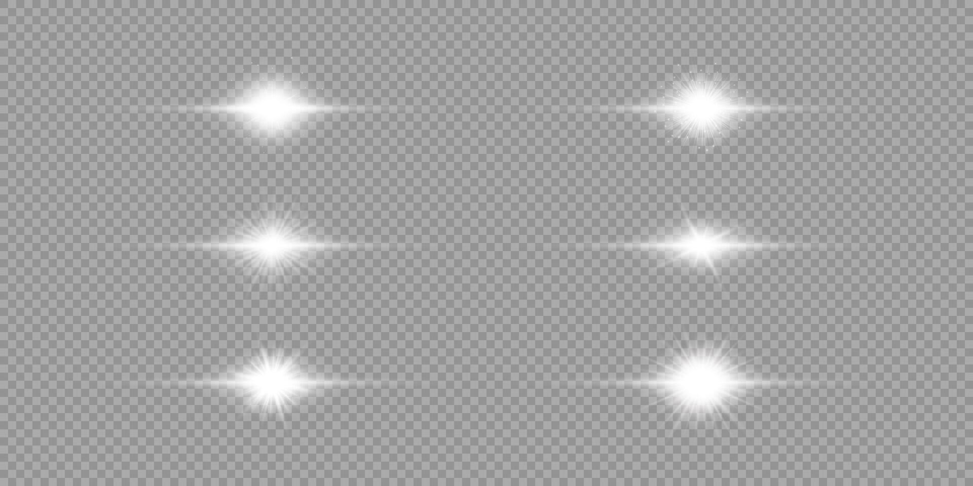 White horizontal light effect of lens flares vector